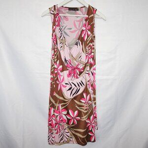 Bionic Vintage Y2k Wrap Floral Brown Pink Dress